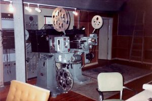The 65MM projector on the left. The VistaVision projector on the right at Owensby.