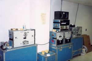 The 35MM Dubbers for sound playback in the Projection booth.