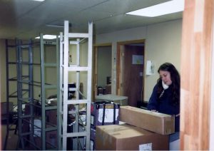 The Owensby Editing area. Doorways to Chris and Joel's offices on the right. Kelly on the right packing for L.A.